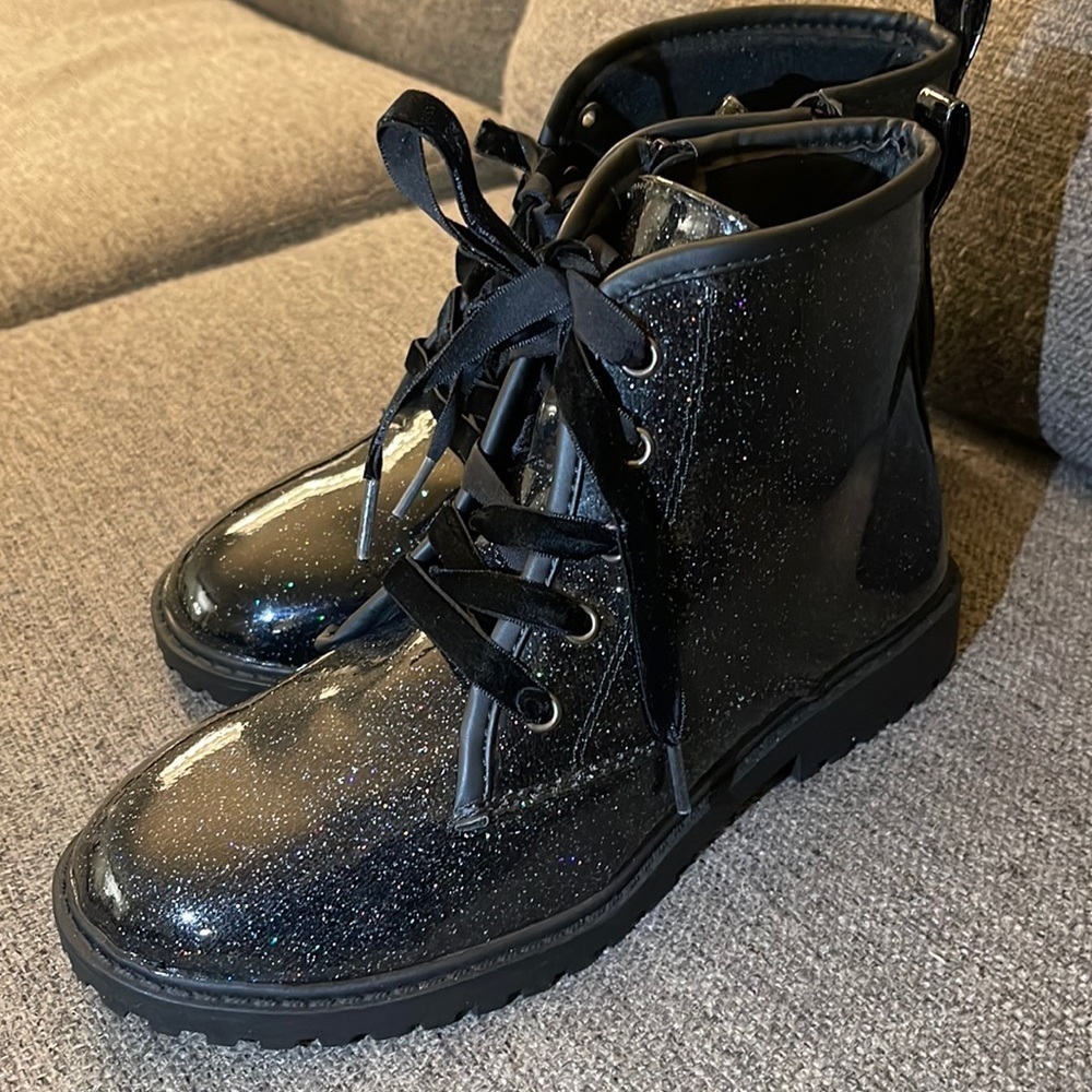 Women’s Purple Sparkly Glittery Bling Midi Boots Size 5
